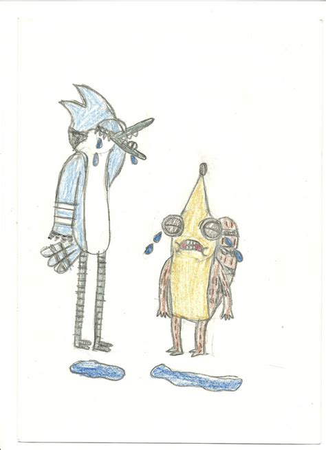 Mordecai And Rigby Crying By Harpiareiko On Deviantart