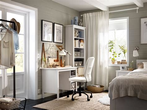 A Blended Bedroom And Home Office Space Ikea