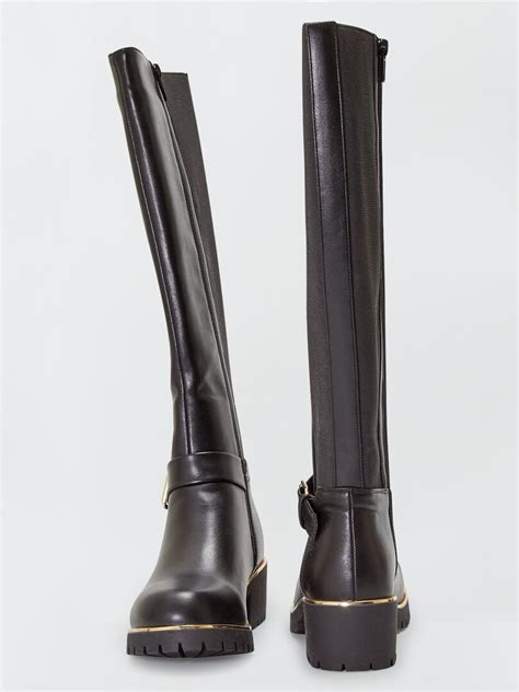 Bottes Cavalières Avec Détail Doré Noir Kiabi 13 50€