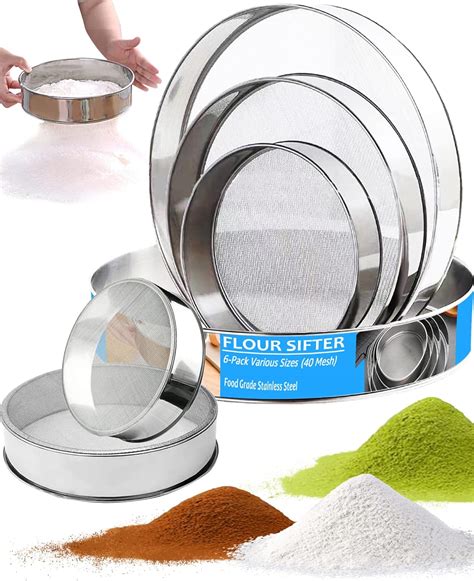 Amazon Sizes Flour Sifter Stainless Steel Sifter For Baking