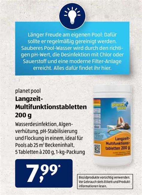 Planet Pool Langzeit multifunktionstabletten 200 G Angebot bei ALDI SÜD