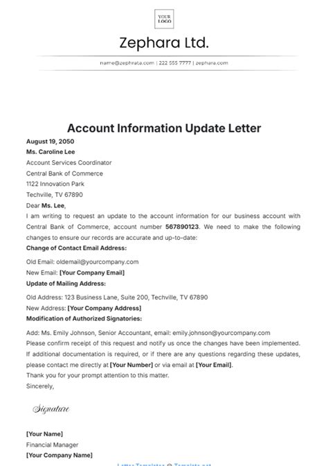 Bank Details Confirmation Letter Format