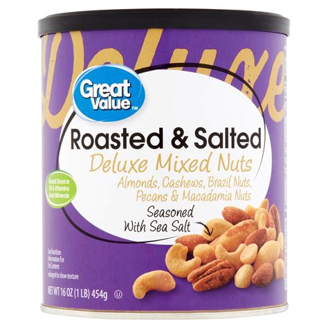 Great Value Roasted And Salted Deluxe Mixed Nuts 16 Oz