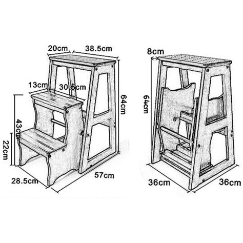 LHNLY Stepladder Marchepied Tabouret à échelle Pliante en Bois 3