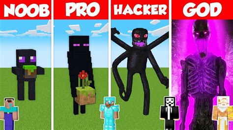 Enderman Statue House Build Challenge Minecraft Battle Noob Vs Pro