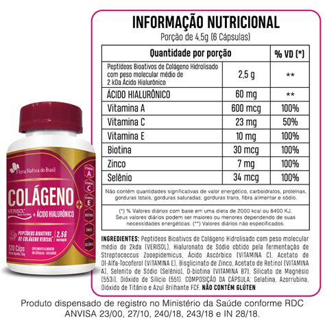 Colageno Verisol Acido Hialuronico Mg Capsulas Flora Nativa