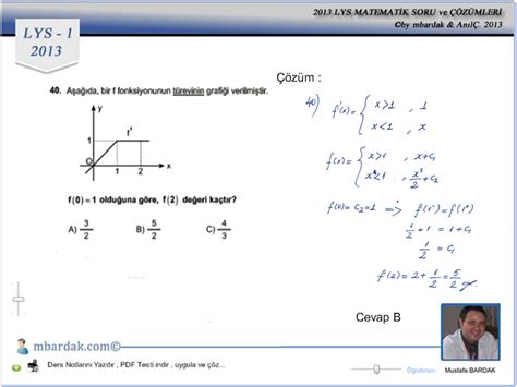 2013 Lys Matematik Soru Ve Detaylı Çözümleri 31 40