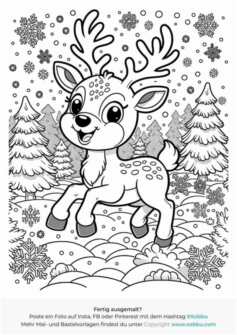 Rentier Ausmalbilder Xobbu Santa Coloring Pages Christmas Coloring