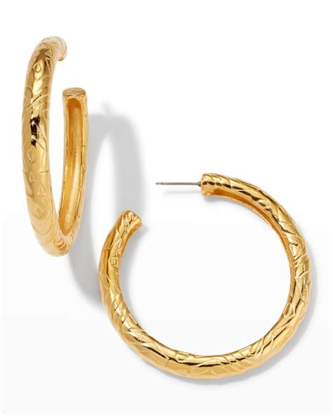 NEST Jewelry 24K Gold Plated Chunky Hoop Earrings Neiman Marcus