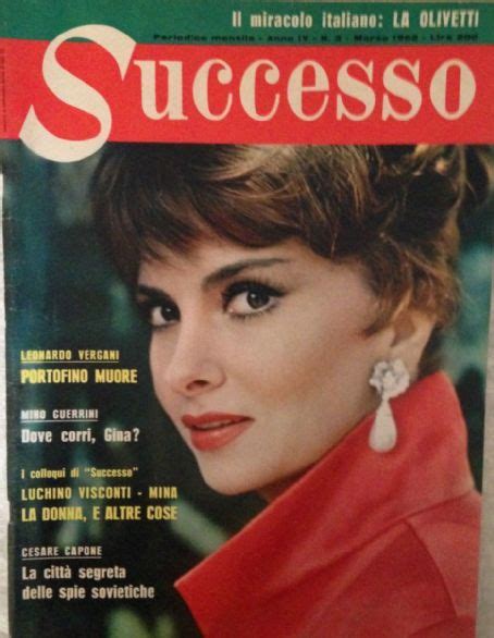 Gina Lollobrigida Successo Magazine March 1962 Cover Photo Italy