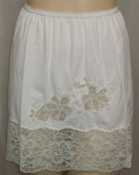 Vintage Vanity Fair White Floral Mini Half Slip Nylon Lace Etsy