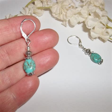 Wvluckygirl Jewelry Turquoise Blue Silver Beaded Earrings Set 5433