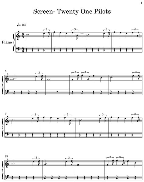 Screen Twenty One Pilots Sheet Music For Piano