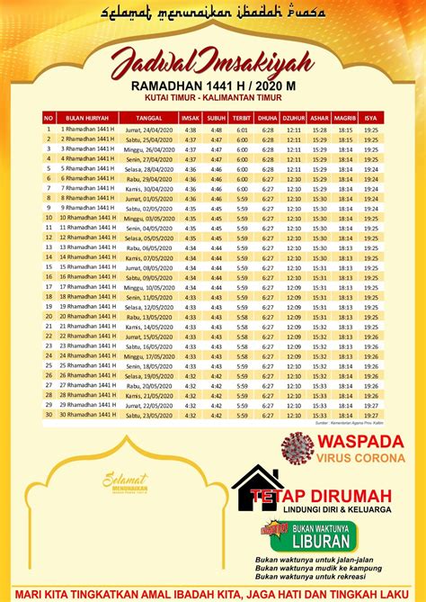 Template Jadwal Imsakiyah Ramadhan H Format Coreldraw