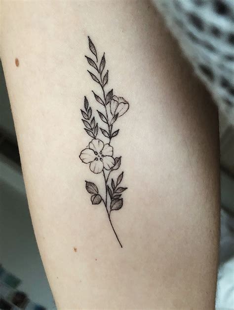 Tiny Whimsical Black Flowers Tattoos At Shirleyyerby In 2024 Small