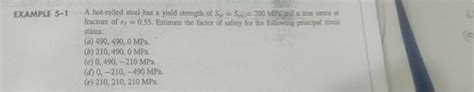 Solved Example A Hot Rolled Steel Has A Yield Strength Chegg