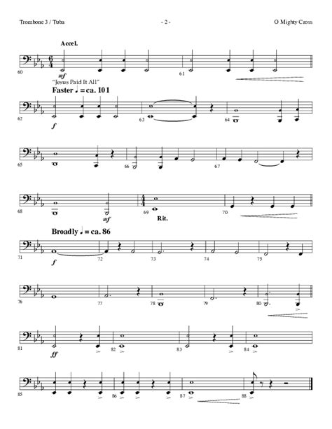 O Mighty Cross Choral Anthem Satb Trombone Tuba Sheet Music Pdf