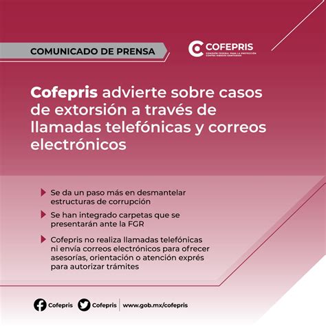 Cofepris On Twitter Cofepris Advierte Sobre Casos De Extorsi N A