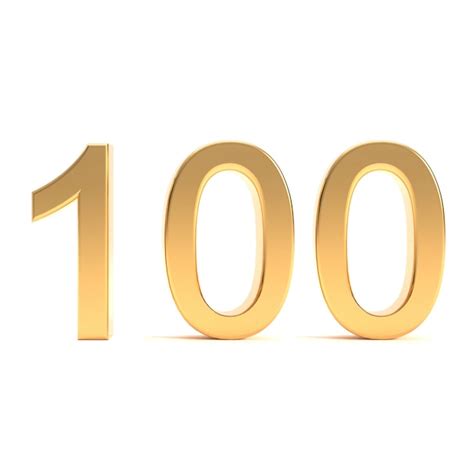 100 goldene anhänger symbol für feier 3d rendering Premium Foto