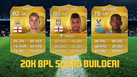 Fifa Squad Builder K Barclays Premier League Youtube