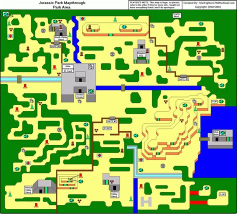 Jurassic Park Map (SNES) Somehow This Map Seemed Much More Vast While ...