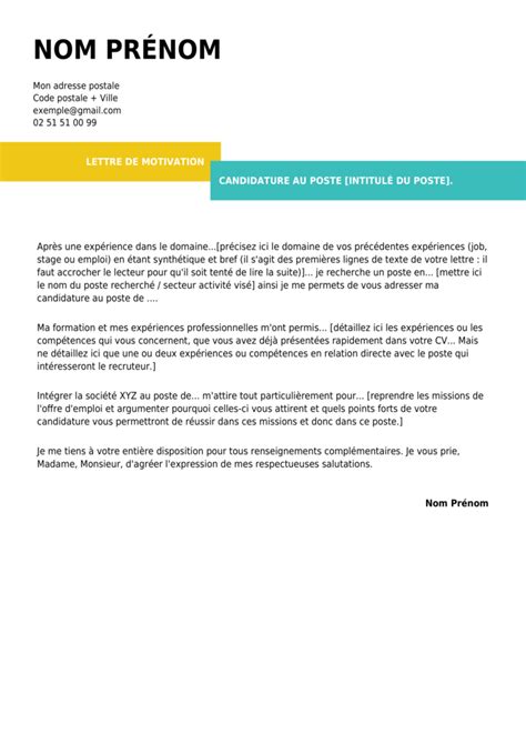 Exemple lettre de motivation design à télécharger en PDF