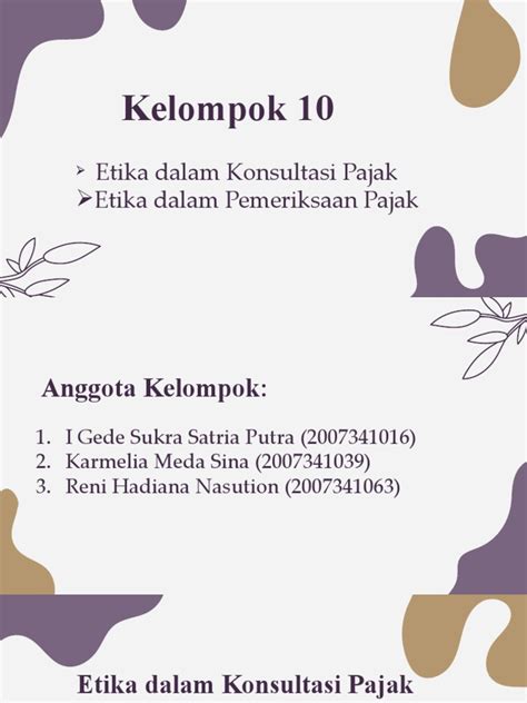 Kelompok 10 Etika Bisnis Dan Profesi Perpajakan Pdf