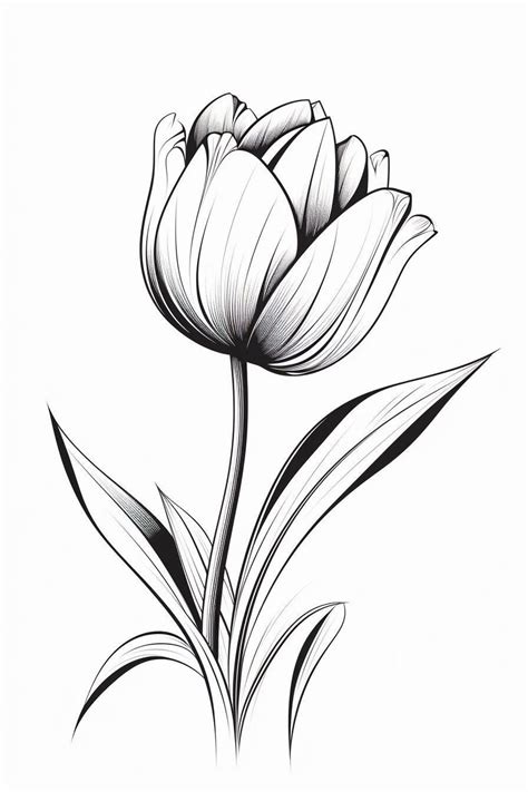 Simple Line Drawing Flowers Wild Flowers Wall Art Personalized Wall