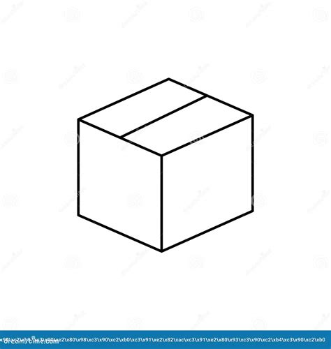 Box Line Icon Closed Box Outline Vector Illustration Isolated Stock