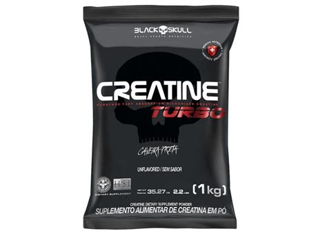 CREATINA TURBO REFIL 1KG BLACK SKULL SEM Sabor Caveira Preta O