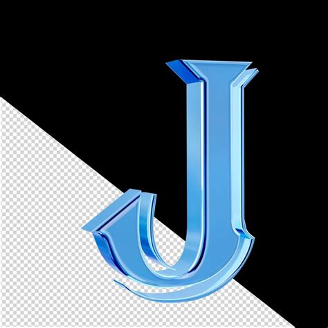 Premium Psd Ice Blue Symbol Letter J