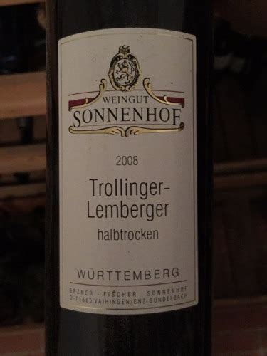 Weingut Sonnenhof Trollinger Lemberger Halbtrocken Vivino