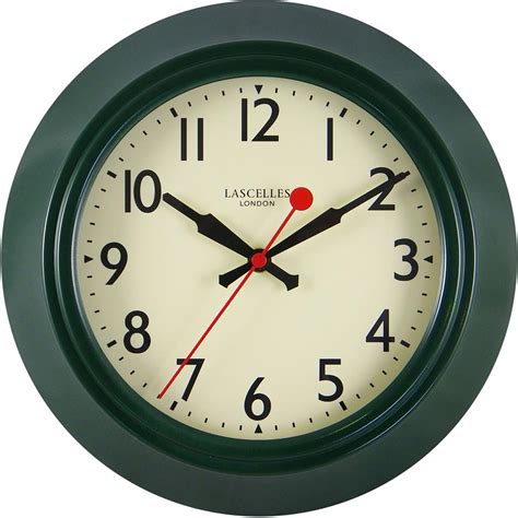 Retro Green Metal Wall Clock Sweep Seconds Hand 25 5cm Retro Clocks