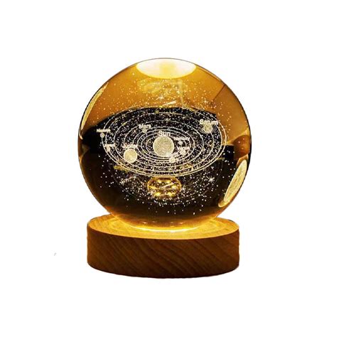 Crystal Ball Lamp Space Night Light Solar System Shopipersia