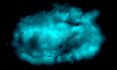 Abstract Sky Blue Smoke In Dark Black Background Smoke Background