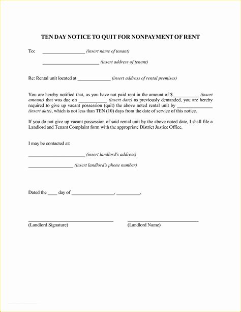 Eviction Notice Template Pennsylvania Free Of Best Of Eviction