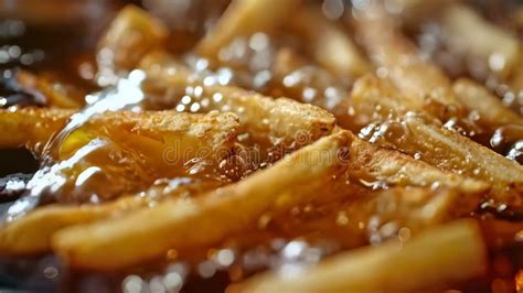 Fast Food Concept French Fries In The Boiling Oil Stock Footage