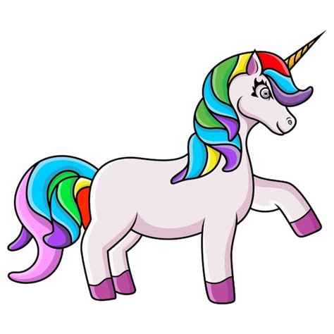 Premium Vector Cartoon Unicorn Isolated On White Background