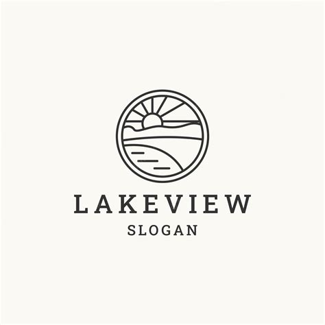 Premium Vector | Lake view logo icon design template