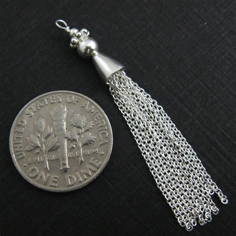 Tassel 925 Sterling Silver Tassel Tassel Charm Pendant Jewelry Findings 45mm