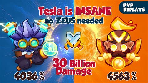 Buffed Tesla Can Do Billion Damage Vs Max Monk Pvp Rush Royale