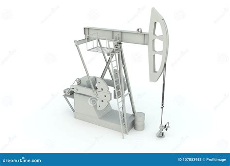 Oil Field Pumping Unit White Background Stock Illustration ...