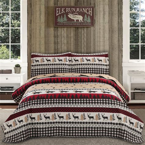 Buy Rustic Quilt Bedding Set Queen Size Bedspread Coverlet Country ...