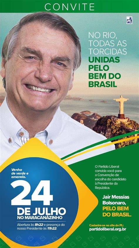 Campanha de Bolsonaro divulga convite do lançamento de candidatura