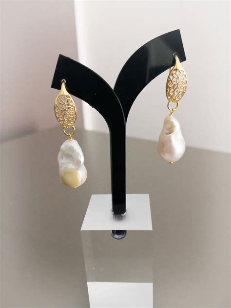 Baroque Style Bride Pearl Earrings Orecchini Perle Barocche Orecchini Di Perla