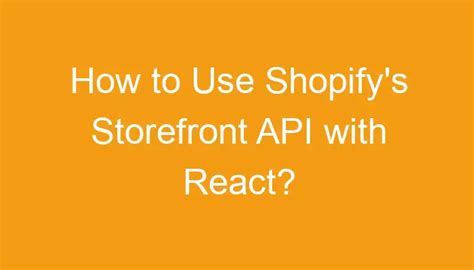 How To Use Shopifys Storefront Api With React