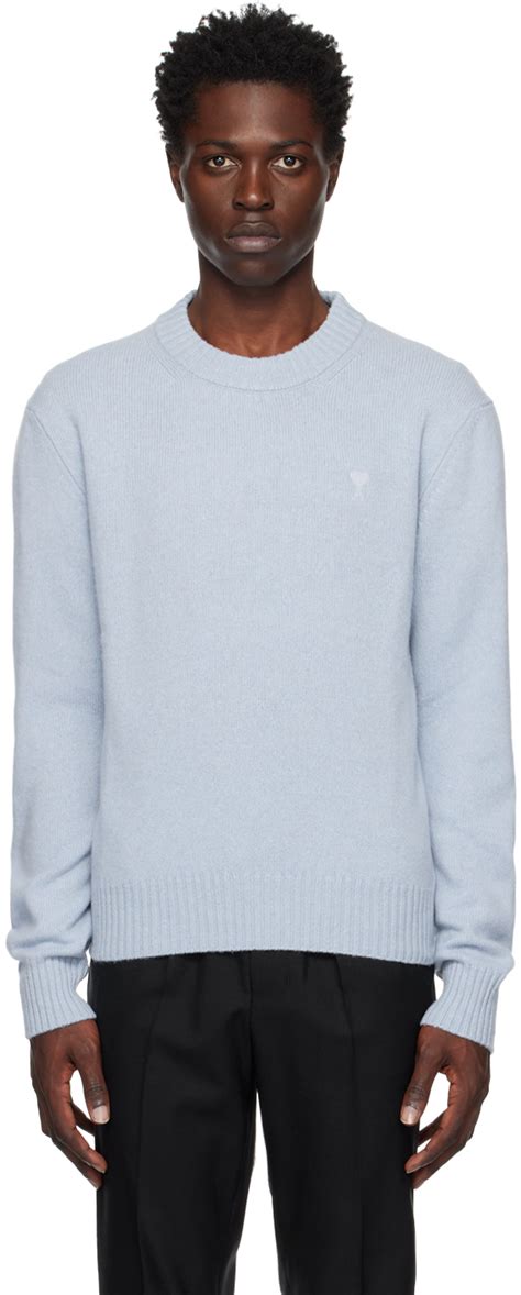 Ami Alexandre Mattiussi Blue Ami De C Ur Sweater Ssense Uk