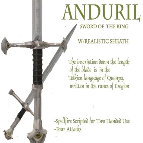 Second Life Marketplace - Middle Earth - Anduril - Sword of King Aragorn- (Boxed)