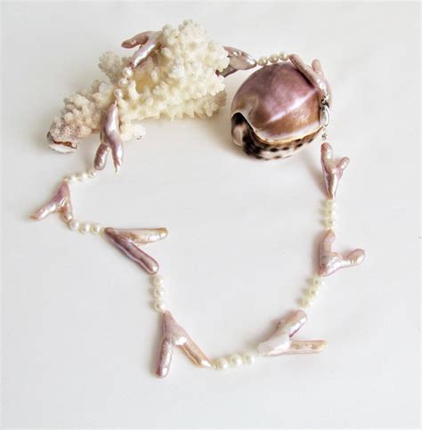 Large Baroque Pearl Necklace For Womanpink And White Freshwater Pearls Necklacepink Baroque