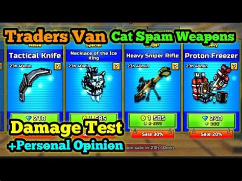 New Traders Van Cat Spam Weapons In Pixel Gun D Youtube